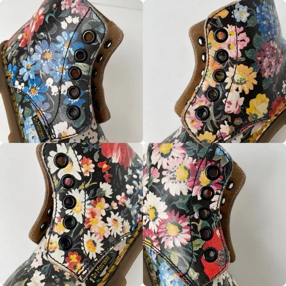Vintage Dr. Martens England MIE Floral Print Leather Boots Toddler - Picture 13 of 14